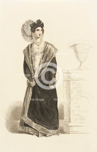 Fashion Plate (Mrs. Bell's Mantelet à la Capucine), 02-01-1820. Creator: John Bell.