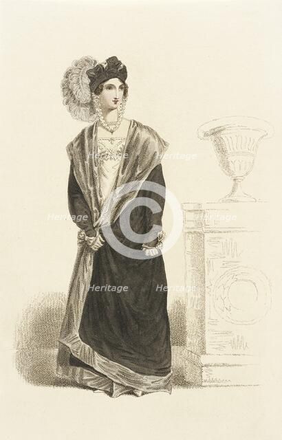 Fashion Plate (Mrs. Bell's Mantelet à la Capucine), 02-01-1820. Creator: John Bell.