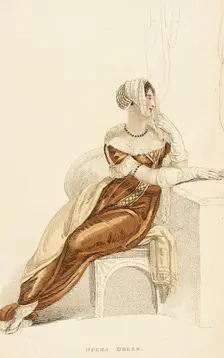 Fashion Plate (Opera Dress), 1809. Creator: Rudolph Ackermann