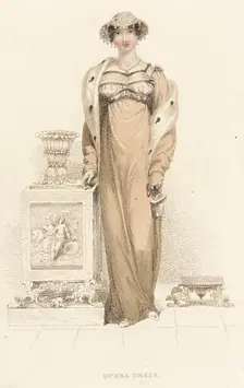 Fashion Plate (Opera Dress), 1813. Creator: Rudolph Ackermann