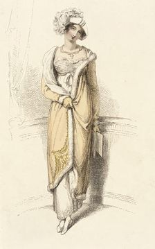 Fashion Plate (Opera Dress), 1813. Creator: Rudolph Ackermann