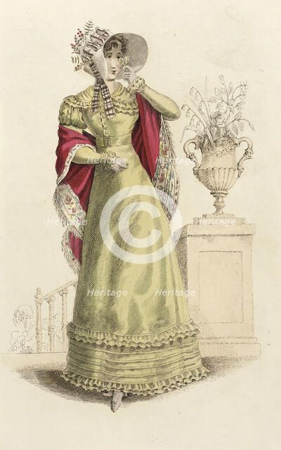 Fashion Plate (Parisian Walking Dress), 1821. Creator: John Bell.