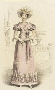Fashion Plate (Parisian Evening Dress), 1821. Creator: John Bell