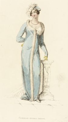 Fashion Plate (Parisian Opera Dress), 1812. Creator: Rudolph Ackermann