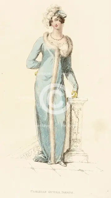 Fashion Plate (Parisian Opera Dress), 1812. Creator: Rudolph Ackermann.