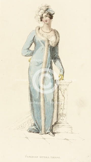 Fashion Plate (Parisian Opera Dress), 1812. Creator: Rudolph Ackermann.