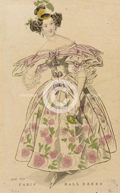 Fashion Plate (Paris Ball Dress), 1833. Creator: Unknown.