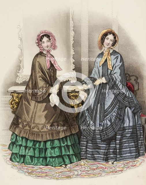 Fashion Plate - Petit Courrier des Dames 'Modes de Paris', 1847. Creator: Barreau.