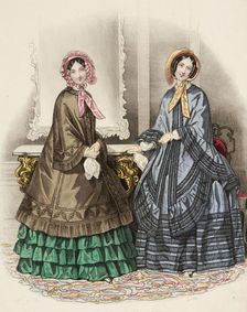 Fashion Plate - Petit Courrier des Dames Modes de Paris 1847. Creator: Barreau