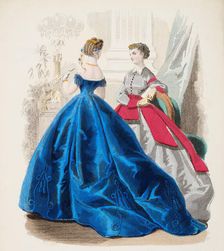 Fashion Plate - Petit Courrier des Dames Modes de Paris 1850-70. Creator: Gilquin fils