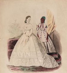 Fashion Plate - Petit Courrier des Dames Modes de Paris 1850. Creator: Gilquin fils