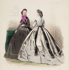 Fashion Plate - Petit Courrier des Dames Modes de Paris 1855-69. Creator: Gilquin fils