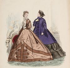 Fashion Plate - Petit Courrier des Dames Modes de Paris 1858. Creator: Gilquin fils
