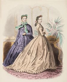 Fashion Plate - Petit Courrier des Dames Modes de Paris 1860-69. Creator: Gilquin fils