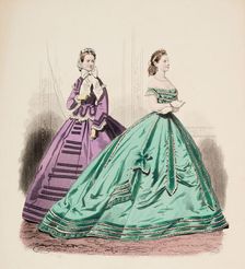 Fashion Plate - Petit Courrier des Dames Modes de Paris 1860. Creator: Gilquin fils
