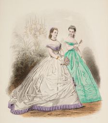 Fashion Plate - Petit Courrier des Dames Modes de Paris 1860. Creator: Gilquin fils