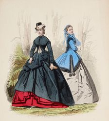 Fashion Plate - Petit Courrier des Dames Modes de Paris 1860. Creator: Gilquin fils