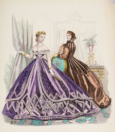 Fashion Plate - Petit Courrier des Dames Modes de Paris 1865-66. Creators: Gilquin fils, A. Carrache