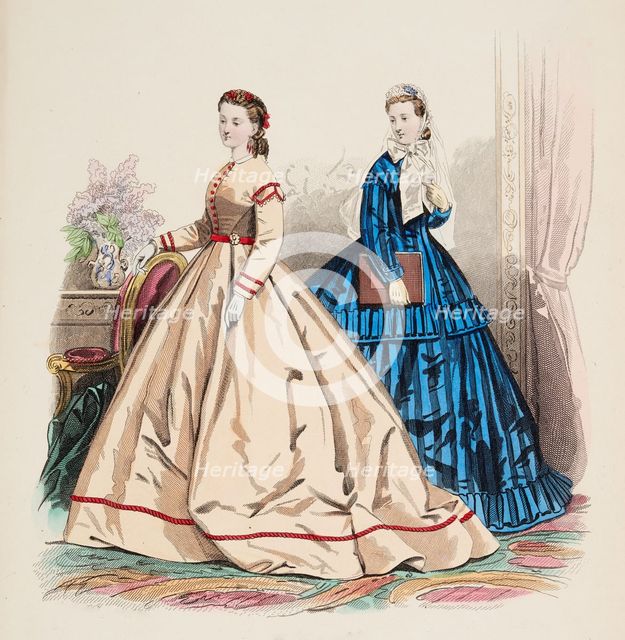 Fashion Plate - Petit Courrier des Dames 'Modes de Paris', 1865. Creator: Gilquin fils.