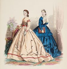 Fashion Plate - Petit Courrier des Dames Modes de Paris 1865. Creator: Gilquin fils