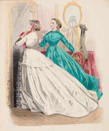 Fashion Plate - Petit Courrier des Dames Modes de Paris 1865. Creator: Gilquin fils
