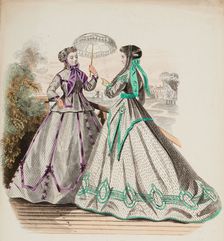 Fashion Plate - Petit Courrier des Dames Modes de Paris 1866-67. Creator: Gilquin fils