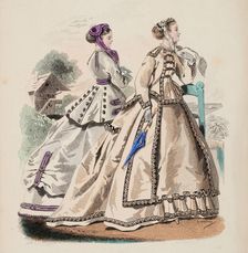 Fashion Plate - Petit Courrier des Dames Modes de Paris 1866-67. Creator: Gilquin fils
