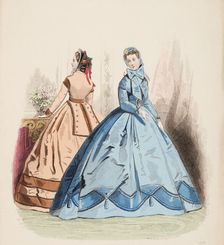 Fashion Plate - Petit Courrier des Dames Modes de Paris 1866. Creator: Gilquin fils