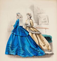 Fashion Plate - Petit Courrier des Dames Modes de Paris 1866. Creator: Gilquin fils