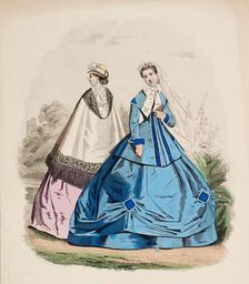 Fashion Plate - Petit Courrier des Dames Modes de Paris 1866. Creator: Gilquin fils