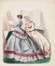 Fashion Plate - Petit Courrier des Dames Modes de Paris 1866. Creator: Gilquin fils