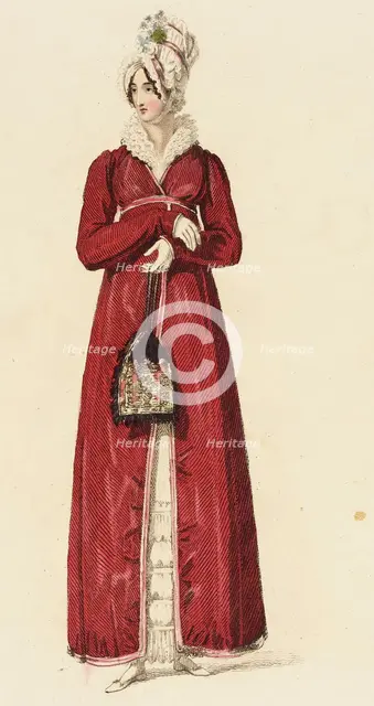 Fashion Plate (Promenade Dress), 1816. Creator: Rudolph Ackermann.