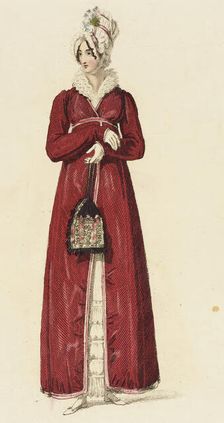 Fashion Plate (Promenade Dress), 1816. Creator: Rudolph Ackermann