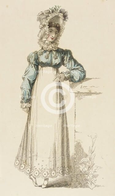 Fashion Plate (Promenade Dress), 1817. Creator: Rudolph Ackermann.