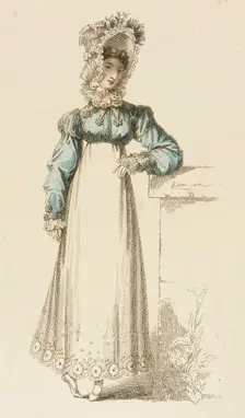 Fashion Plate (Promenade Dress), 1817. Creator: Rudolph Ackermann