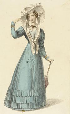 Fashion Plate (Promenade Dress), 1826. Creator: Rudolph Ackermann