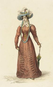 Fashion Plate (Promenade Dress), 1826. Creator: Rudolph Ackermann