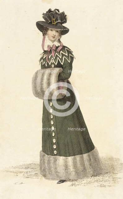 Fashion Plate (Promenade Dress), 1826. Creator: Rudolph Ackermann.