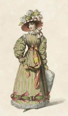 Fashion Plate (Promenade Dress), 1827. Creator: Rudolph Ackermann