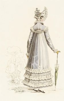 Fashion Plate (Public Promenade Dress), 1819. Creator: John Bell