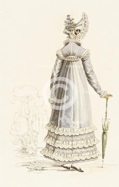 Fashion Plate (Public Promenade Dress), 1819. Creator: John Bell.