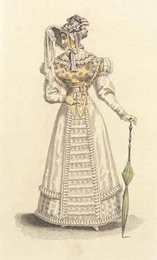 Fashion Plate (Public Promenade Dress), 1824. Creator: John Bell