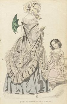 Fashion Plate (Public Promenade Dress), c1839. Creator: Unknown