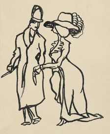 Fashionable couple I., 1908-1912. Creator: Konstantín Kövári-Kacmarik