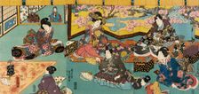 Fashionable Man Entertained in a House of Pleasure, circa 1847-1852. Creator: Utagawa Kunisada
