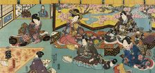 Fashionable Man Entertained in a House of Pleasure, circa 1847-1852. Creator: Utagawa Kunisada