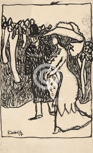 Fashionable sketch IV., 1908-1912. Creator: Konstantín Kövári-Kacmarik.