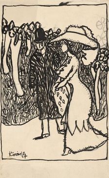 Fashionable sketch IV., 1908-1912. Creator: Konstantín Kövári-Kacmarik