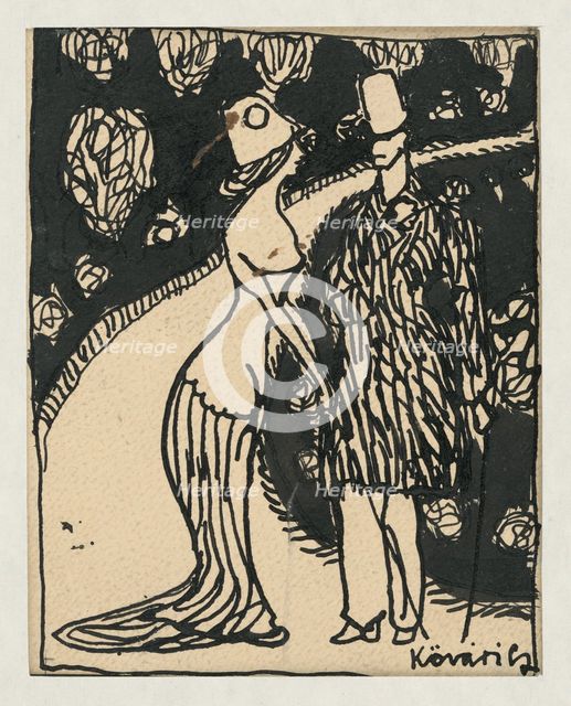 Fashionable sketch II., 1908-1912. Creator: Konstantín Kövári-Kacmarik.