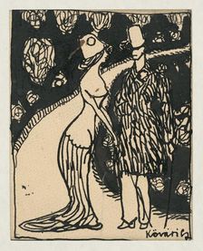 Fashionable sketch II., 1908-1912. Creator: Konstantín Kövári-Kacmarik